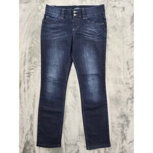 Riders by Lee Mid Rise Skinny Jeans Size 8 Dark Wash Stretch Denim Double Button